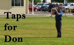 Shawn McElhaney plays taps prior to Veterans Job Faire at West Hills College Lemoore.